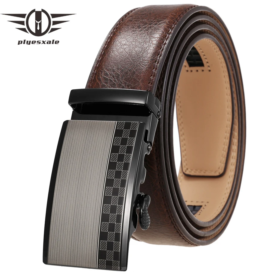 Cow Genuine Leather Belt With Alloy Automatic Buckle 2022 Fashion Men Belts Black Dark Brown Male Waist Belt Luxury Brand G230