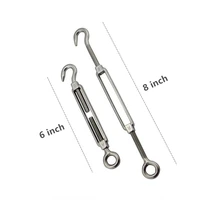 4pcs sets stainless steel hooks turnbuckletensioneyehook m6 16pcs 18 inch wire rope cable clipclampm38pcs thimblem3