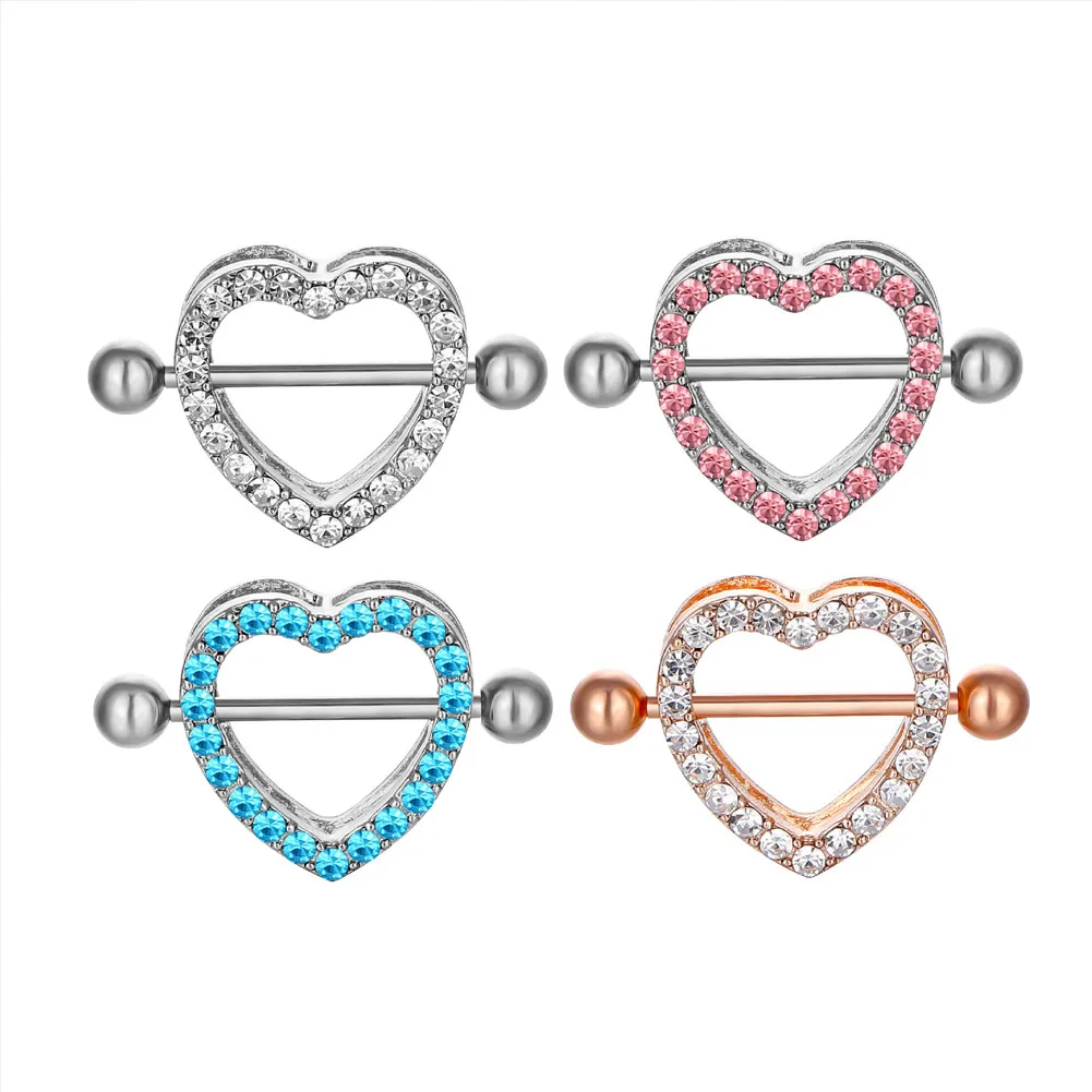 

1Pcs Stainless Steel Nipple Rings Heart Barbell Helix Screw Bar Nipple Piercing Studs for Women Sexy Body Jewelry Allergy Free