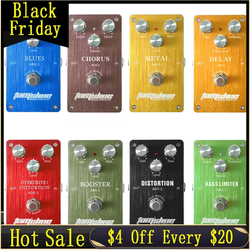 

AROMA Electric Guitar Effectors Overdrive Distortion Delay Blues Chorus Bass Limiter Booster True Bypass Guitar Effect Pedal