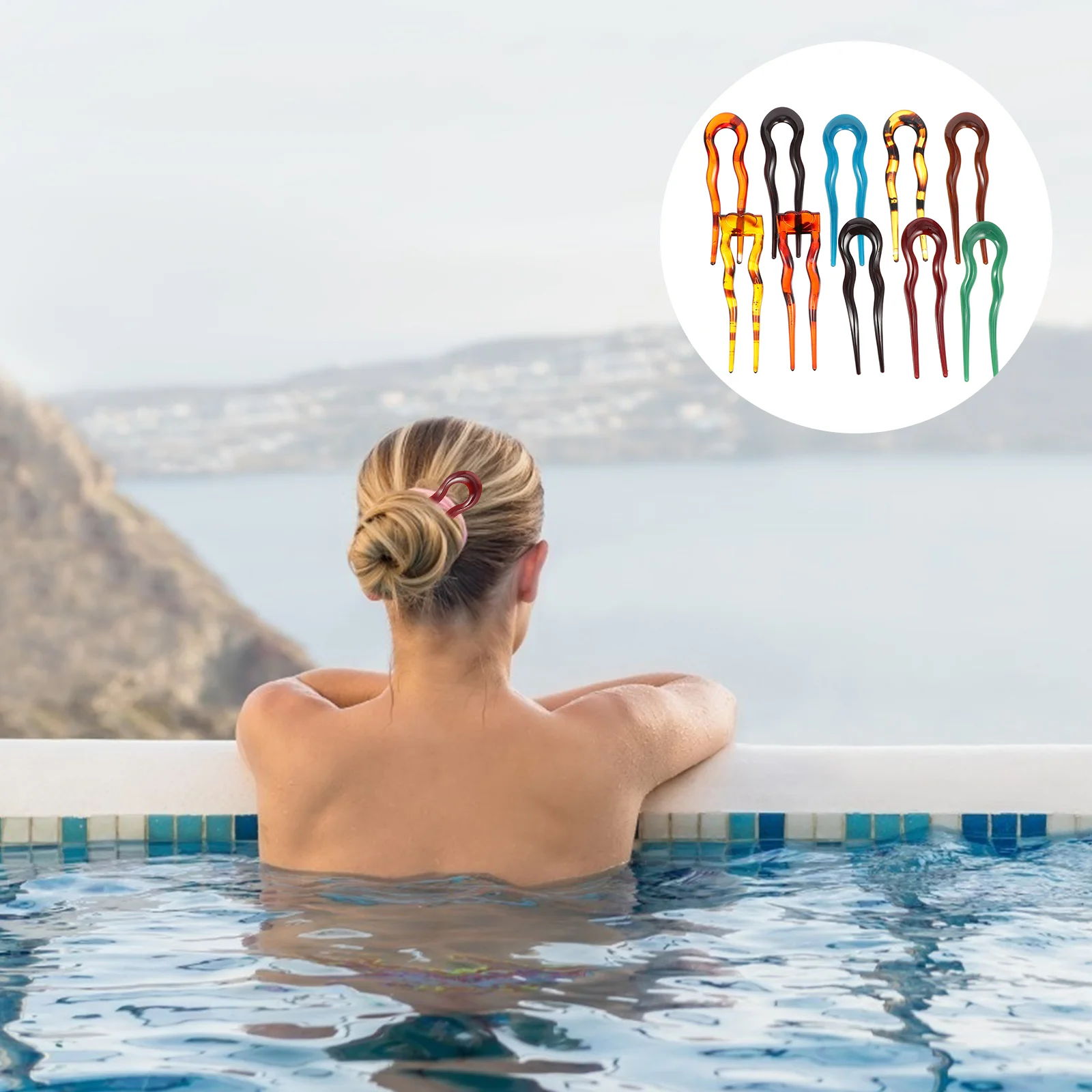 

10 шт., U-образные заколки для волос во французском стиле