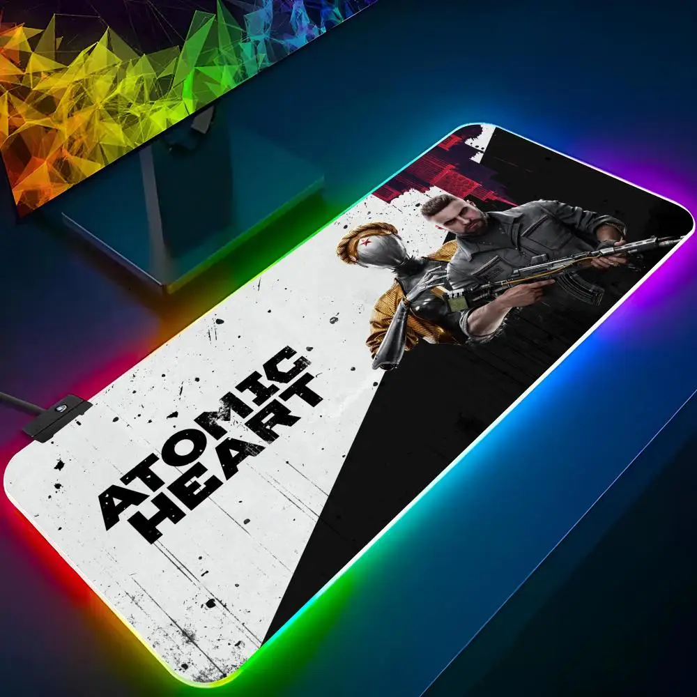 Игровой коврик для мыши A-Atomic Hearts Xxl ноутбука Valorant игровой Rgb с подсветкой