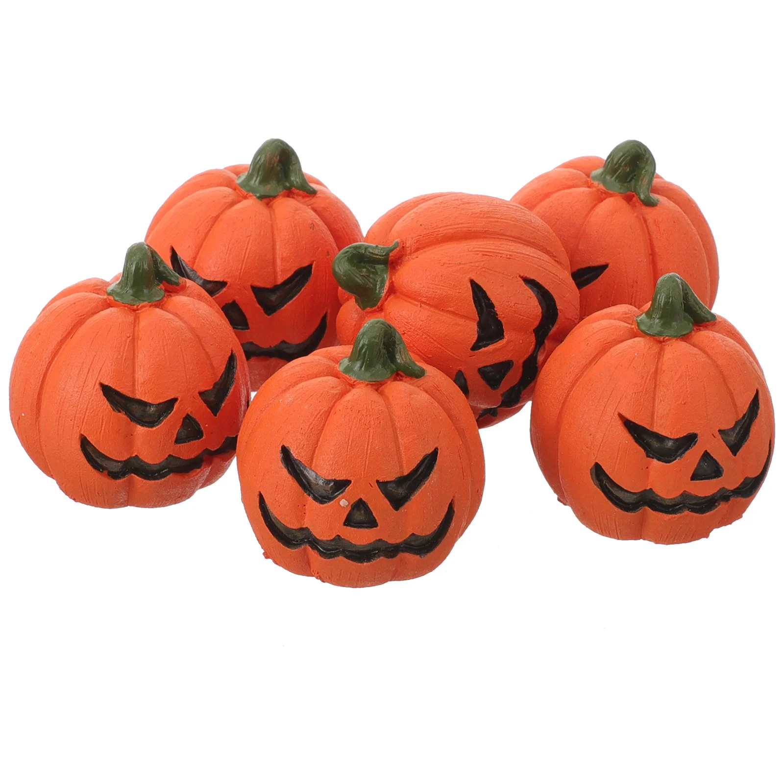 

6 Pcs Fish Tank Decoration Decorations Mini Pumpkin Halloween Resin Miniature Landscape Ornaments Pumpkins