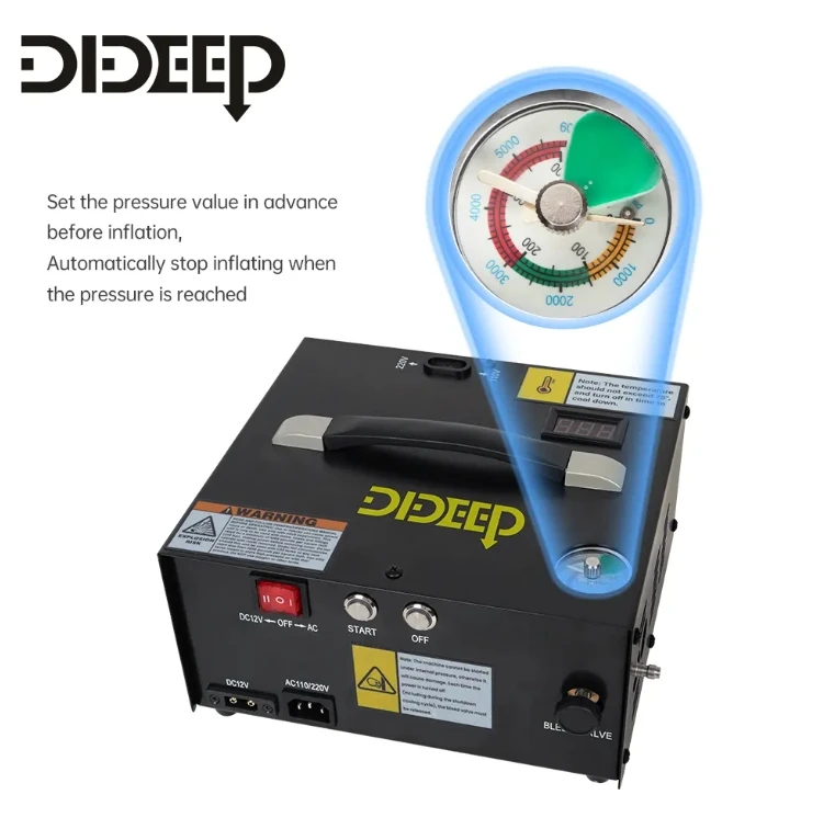 Фото DIDEEP 0.5L-2L Автомобильный компрессор насоса двойного назначения для накачивания №3