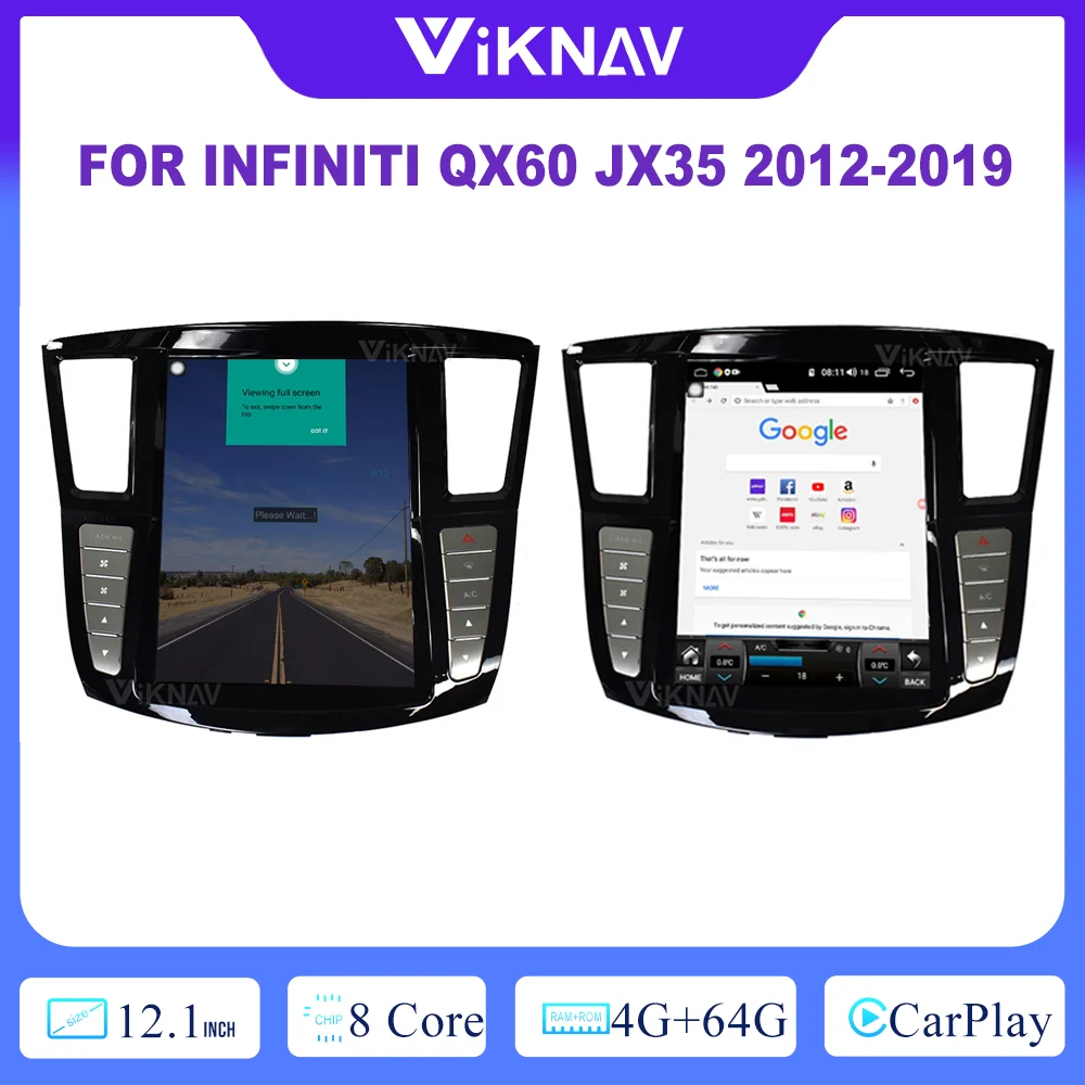 

Автомобильный радиоприемник 12,1 дюйма, 2 Din, для Infiniti QX60 JX35 2012-2019, навигация GPS 1080P HD, камера заднего вида
