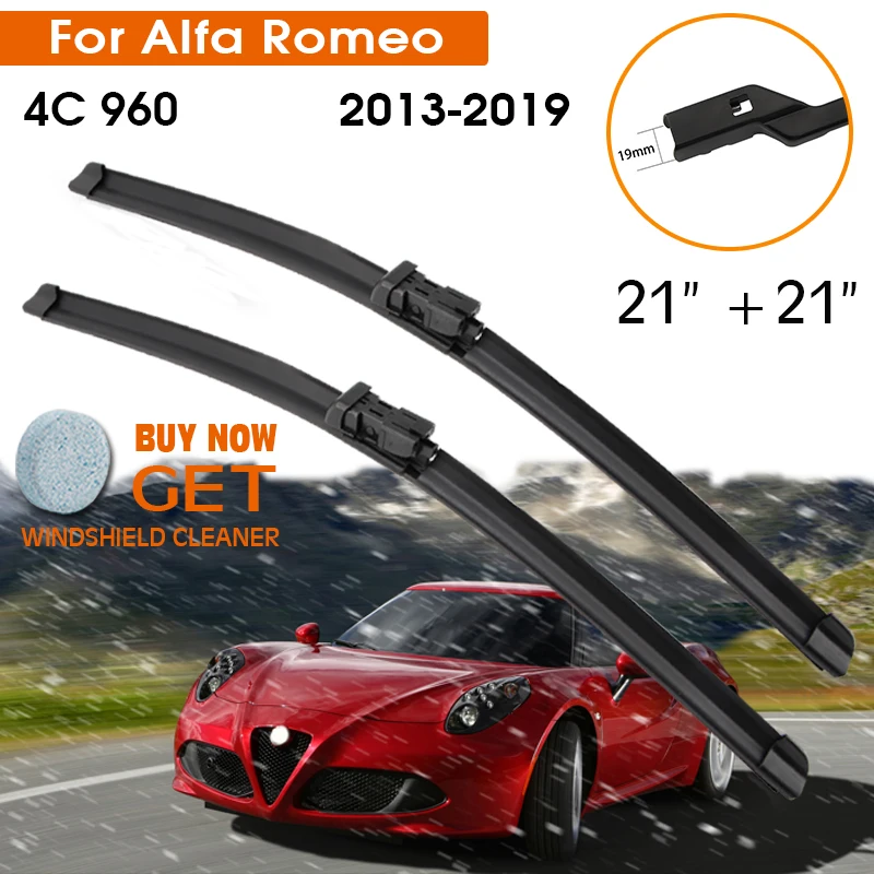 

Автомобильные щетки стеклоочистителя для Alfa Romeo 4C 960 2013-2019 лобовое стекло резиновая силиконовая заправка стеклоочиститель 21 "+ 21" LHD RHD аксессуары