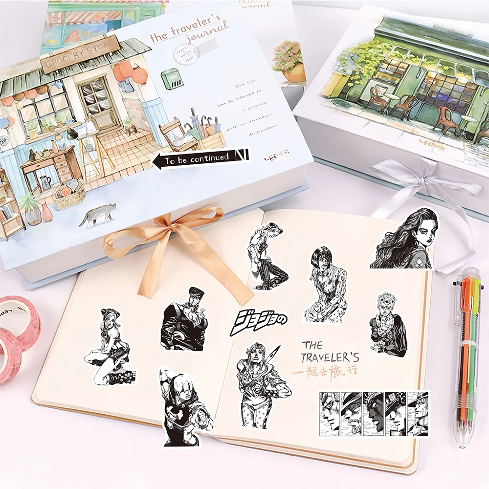 10/30/77 шт. черно-белые аниме JoJo Bizarre Adventure наклейки Kujo Jotaro мультяшные скейтборд