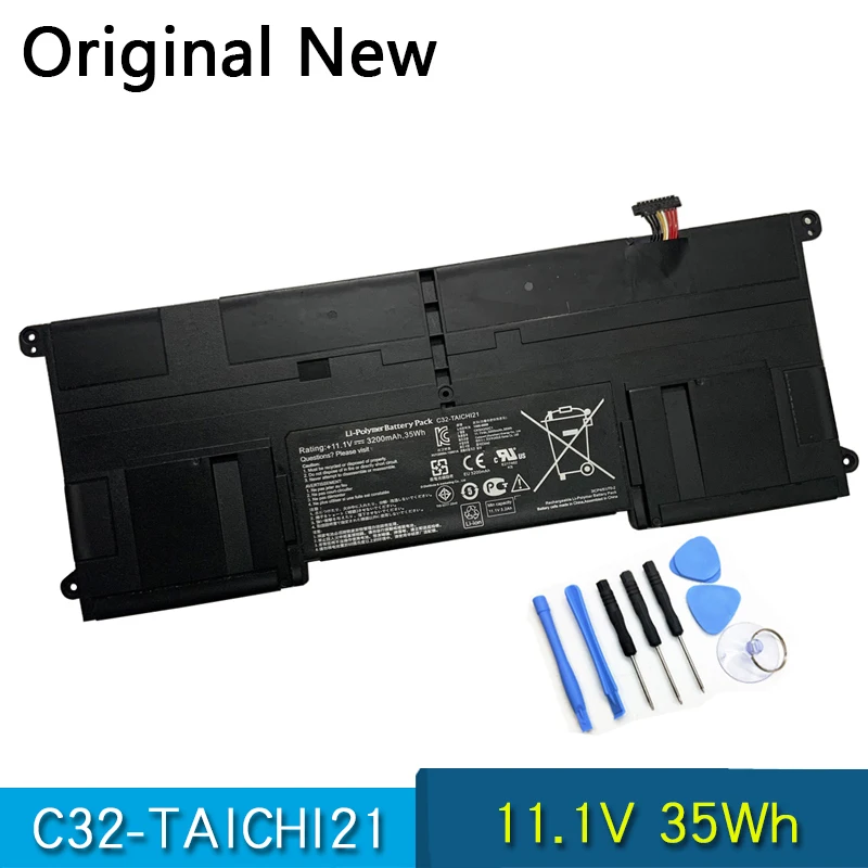 

Новый оригинальный C32-TAICHI21 Аккумулятор для ноутбука ASUS Ultrabook Taichi 21 21-3568A 21-DH71 21-UH71 21-DH51 11,1 V 35Wh