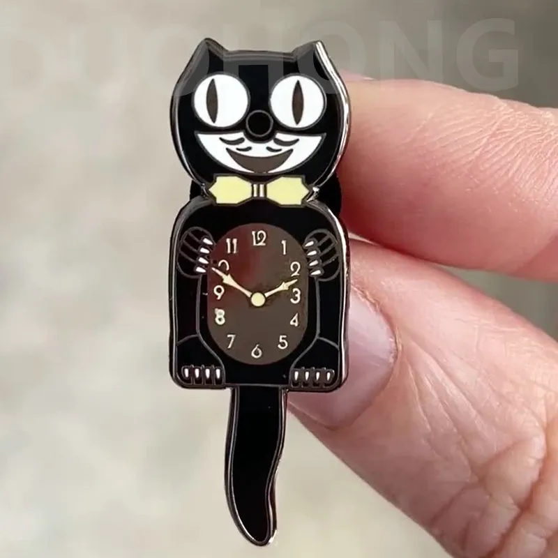 

The Kit-Kat Clock Turns 86 Cat Clock Enamel Brooch Pin Brooches Lapel Pins Badge Denim Jacket Jewelry Accessories Fashion Gifts