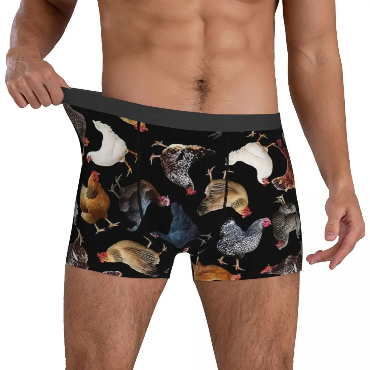 

Funny Chicken Underwear Cute Chickens Men Underpants Custom Soft Trunk High Quality Shorts Briefs Plus Size