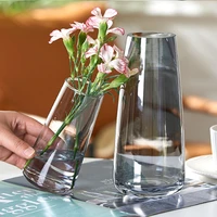 modern glass bottle for flowers indoor plant glass vase decoration desktop transparent glass vase home flower vase for decor