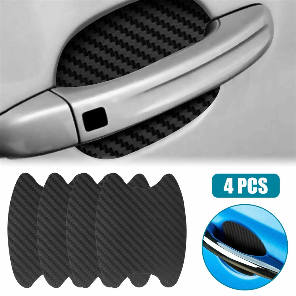 

4pcs 8.5cm X 6.8cm Car Sticker Carbon Fiber Vinyl Car Door Handle Anti-Scratch Protector Film Stickers Accessories Anti-fouling