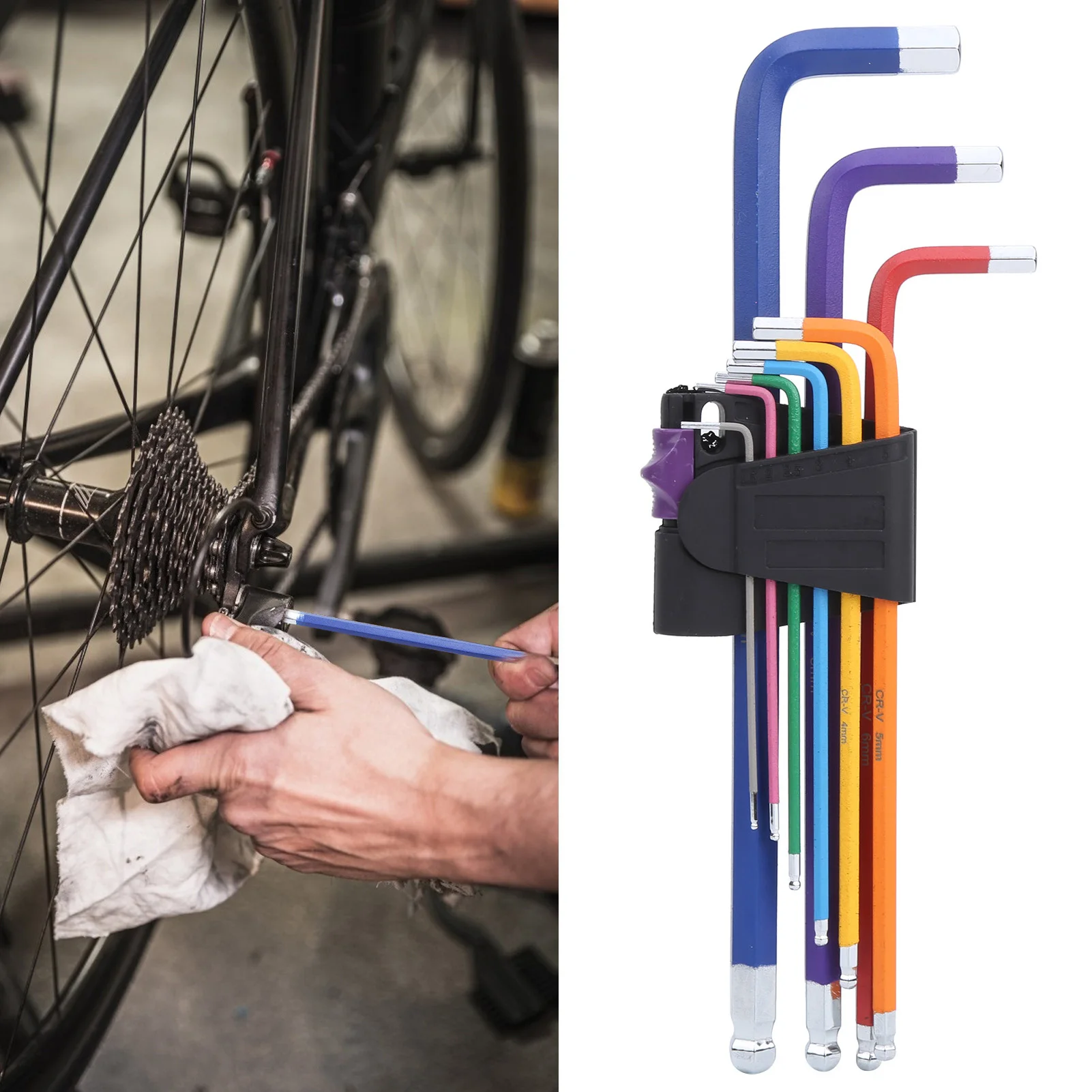 9 шт. Набор шестигранных ключей стальная шаровая головка красочное удлинение