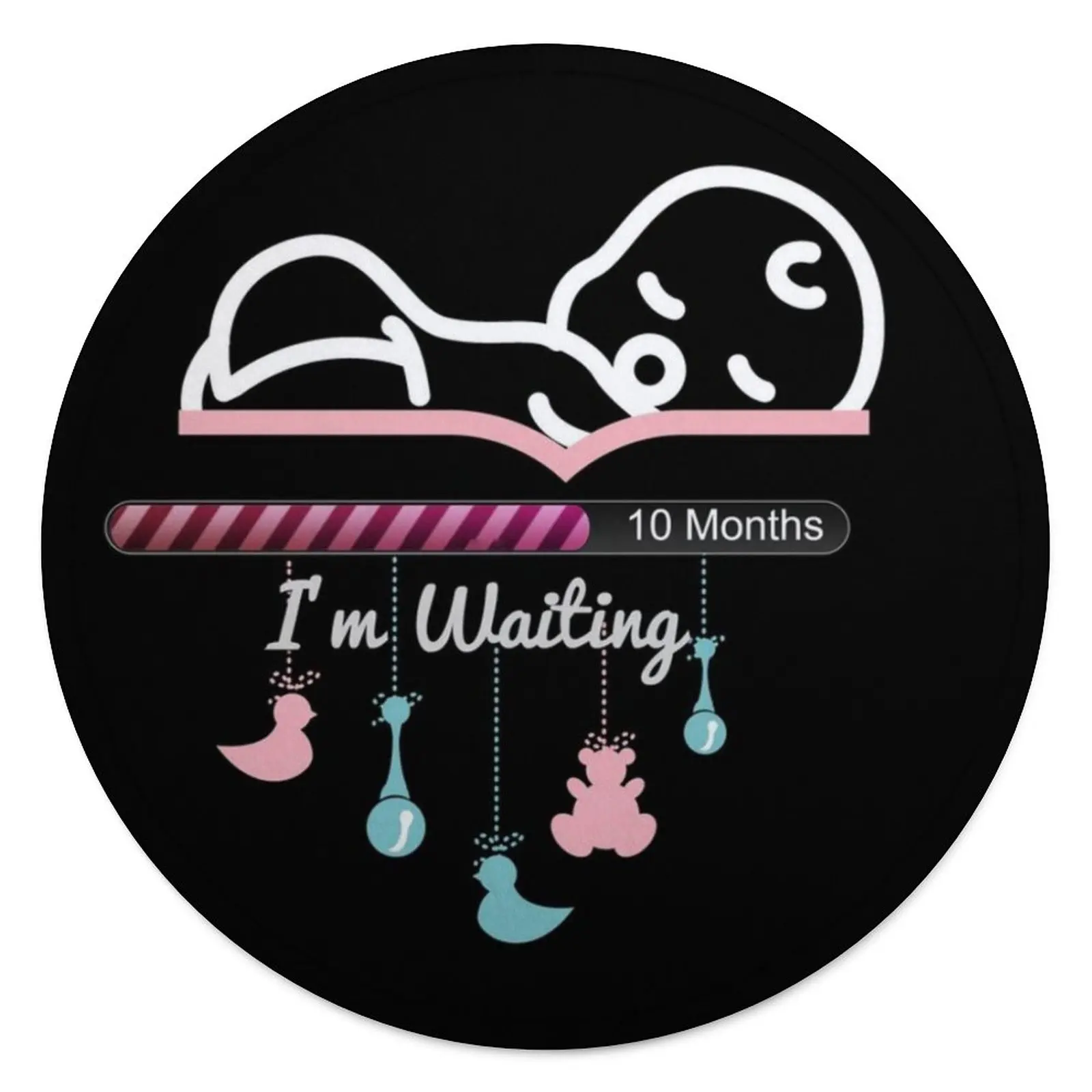 

New Baby I Am Waiting Blanket Pregnancy Announcement Fleece Armchair Round Blanket Super Soft Fashion Cool Bedspread
