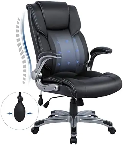 

Спинка офисного кресла руководителя-эргономичный домашний компьютерный стол кожаный стул с мягкими откидными ножками, Регулируемый наклонный замок, Поворотный R