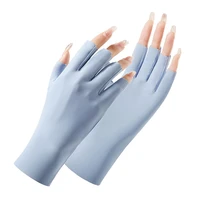 new summer anti uv fingerless gloves driving glove ice silk half fingers gloves sunscreen breathable thin mittens