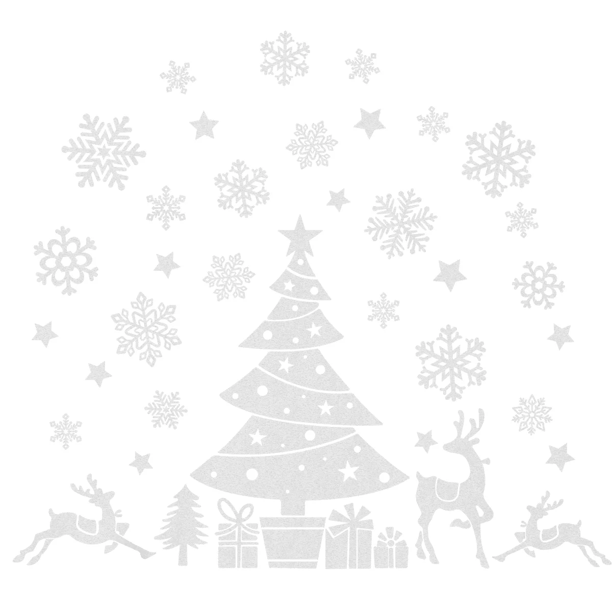

UNOMOR 3 Sheets Powder Snowflakes Window Clings for Christmas Tiles Ceramic Party Decoration