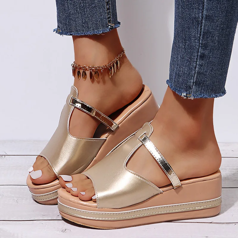 

Comemore Platform Sandal Shoe Slip on Wedges Shoes for Women Mules Summer Slippers Sandalias Mujer Sandals 2023 New Wedge Heels