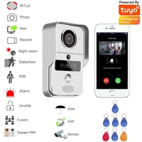 2022 New Tuya Smart Life Cellphone App Control WiFi Door Bell Rfid Card Unlock Security Camera Intercom System For Visitor Talk