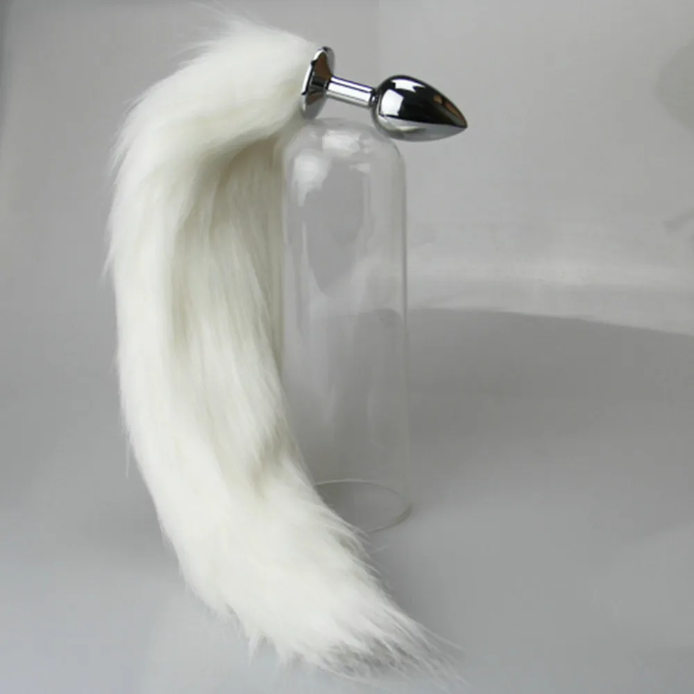 Анальная пробка БДСМ флирт лисий хвост металлическая поддельная пушистая