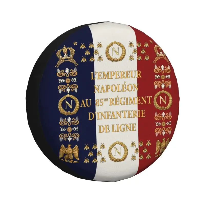 

Napoleonic French 85th Regimental Flag Spare Tire Cover for Jeep Fleur De Lis SUV RV Camper Car Wheel Protectors Accessories