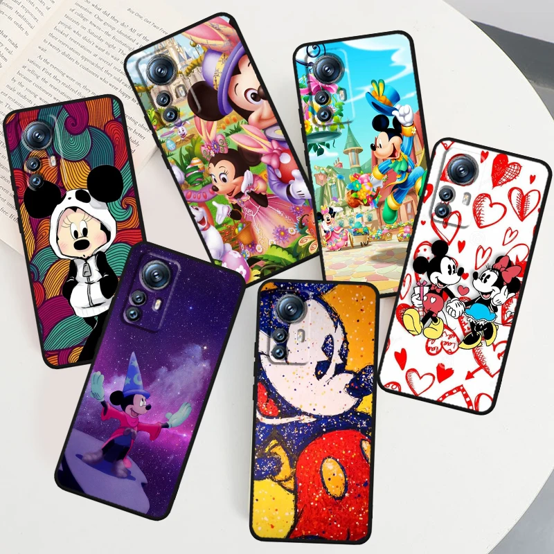 

Mickey Minnie lovely Phone Case For Xiaomi Mi 13 12T 12 11T 11i 11 A3 10T 10 CC9E 9 Pro Lite Ultra 5G Cover Black Funda