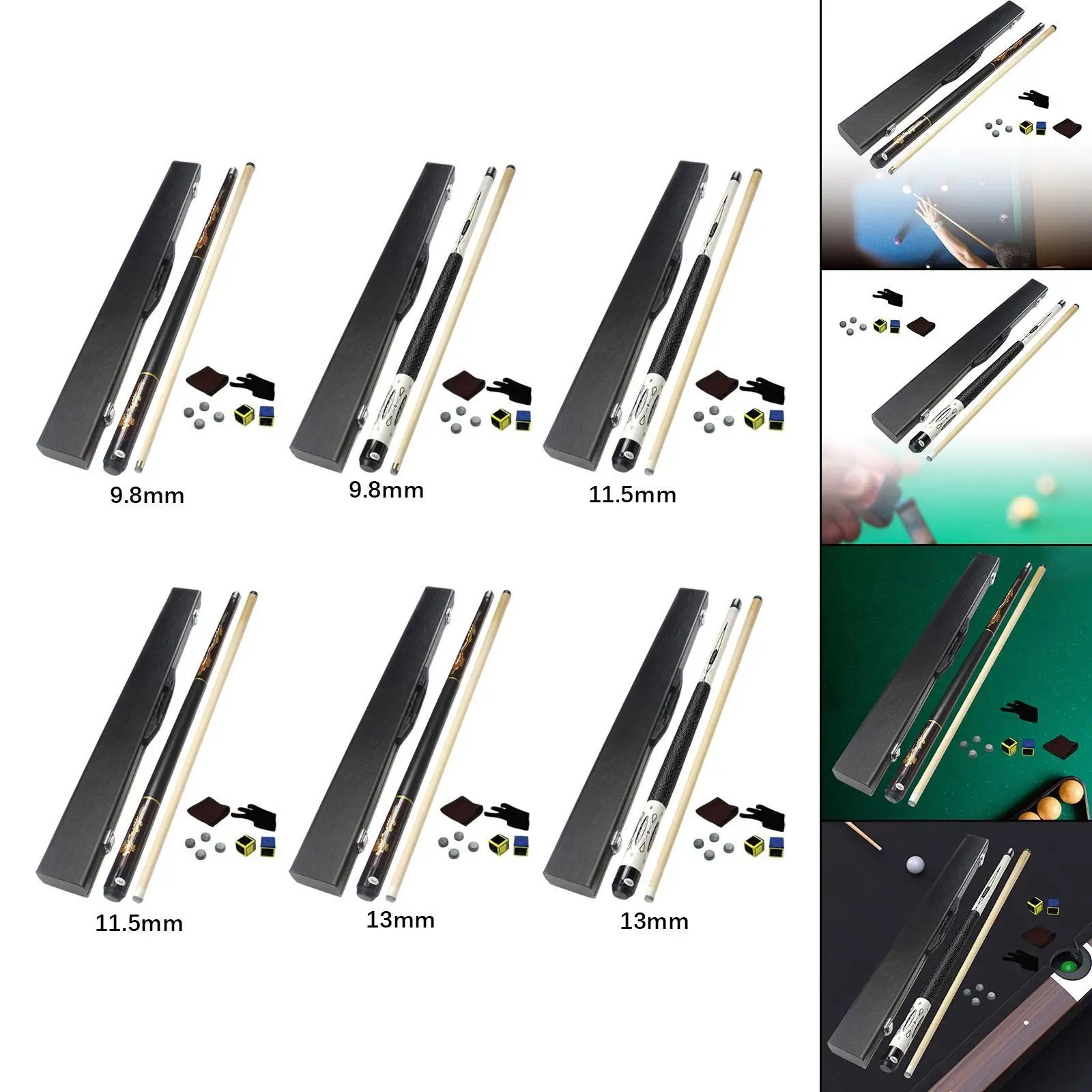 Бильярдный кий китайский черный восемь шаров 57 дюймов 1/2 разделения бильярдный