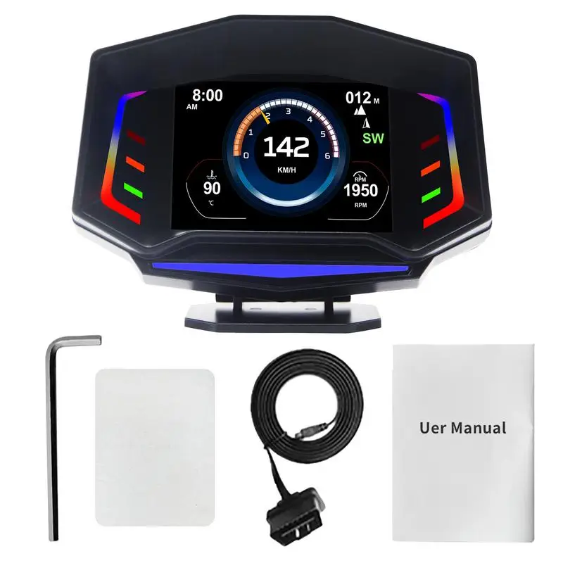 

Digital Speedometer For Car Universal Car HUD Head Up Display Universal Heads Up Display For Car Large LCD Display HUD With
