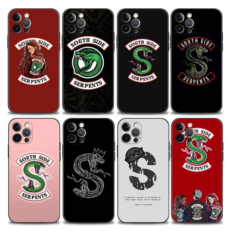 

Riverdale South Side Serpents Snake Phone Case for iPhone 11 12 13 Pro Max 7 8 SE XR XS Max 5 5s 6 6s Plus 5G Case Soft Silicone