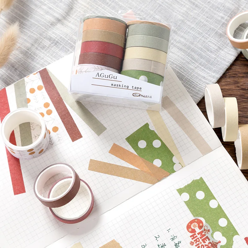 

10pcs/pack Vintage England Style Washi Tape Diy Decoration Scrapbooking Planner Masking Tape Label Sticker Stationery