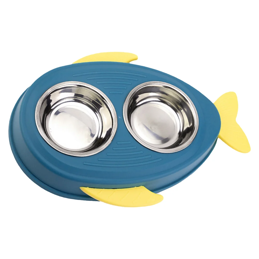 

Feeder Bowl Cat Puppydog Pet Water Steel Animal Dispenser Plate Double Two Stainless Dish Automatic Containerslow