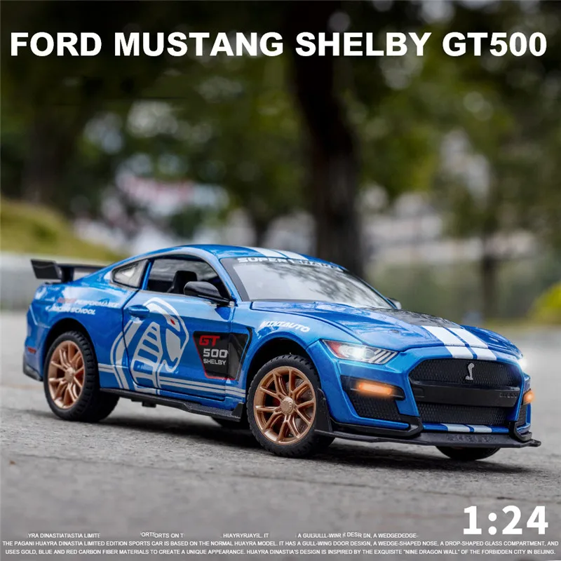 

Модель автомобиля FORD MUSTANG SHELBY GT500 1:24 из сплава, литой и игрушечный автомобиль, игрушечный автомобиль, детские игрушки для детей, рождественск...