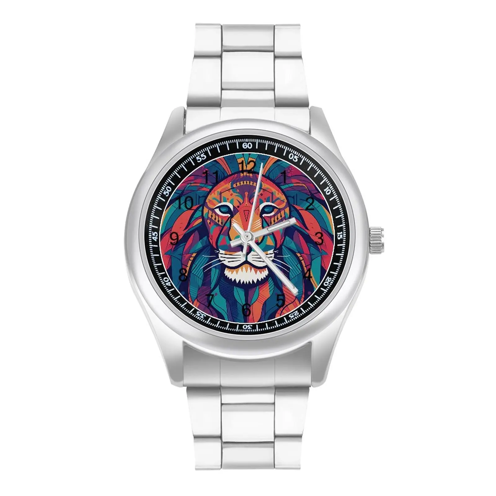 

Lion Quartz Watch Graffiti Fragmented Icons Wideband Cute Wrist Watches Steel Teens Gym Design Wristwatch