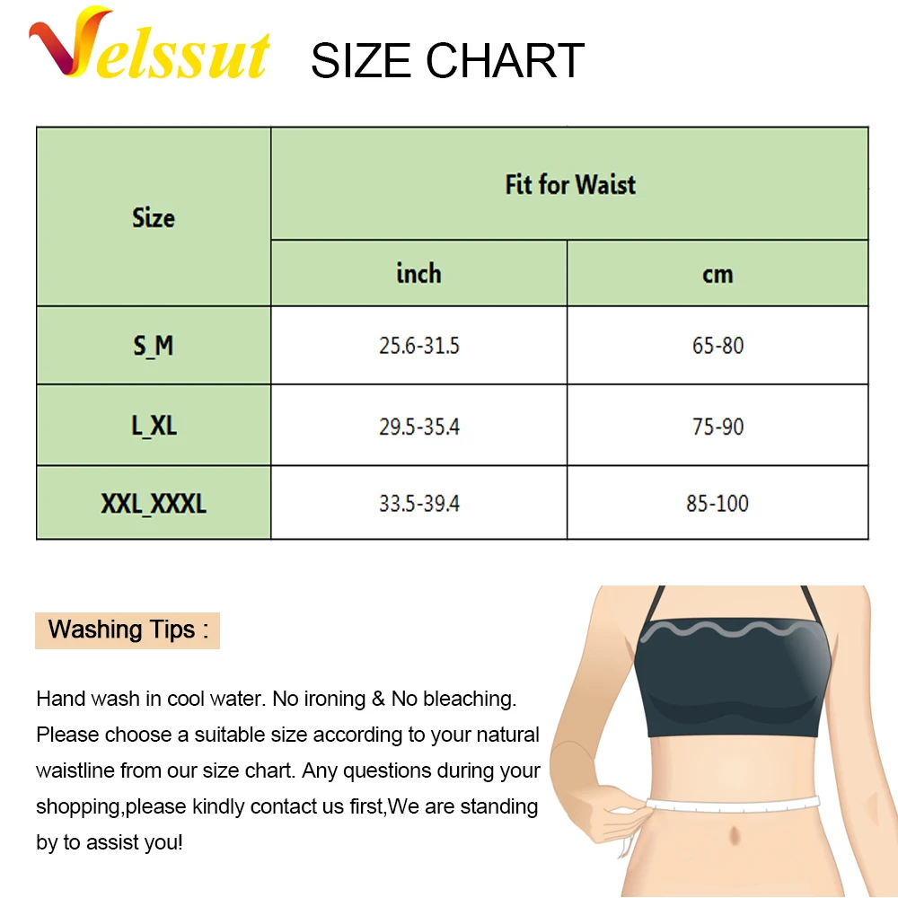 Velssut Waist Trainer Slimming Wrap Body Shaper Workout Neoprene Fitness Belt Sauna Sweat Weight Loss Trimmer Corset Shapers