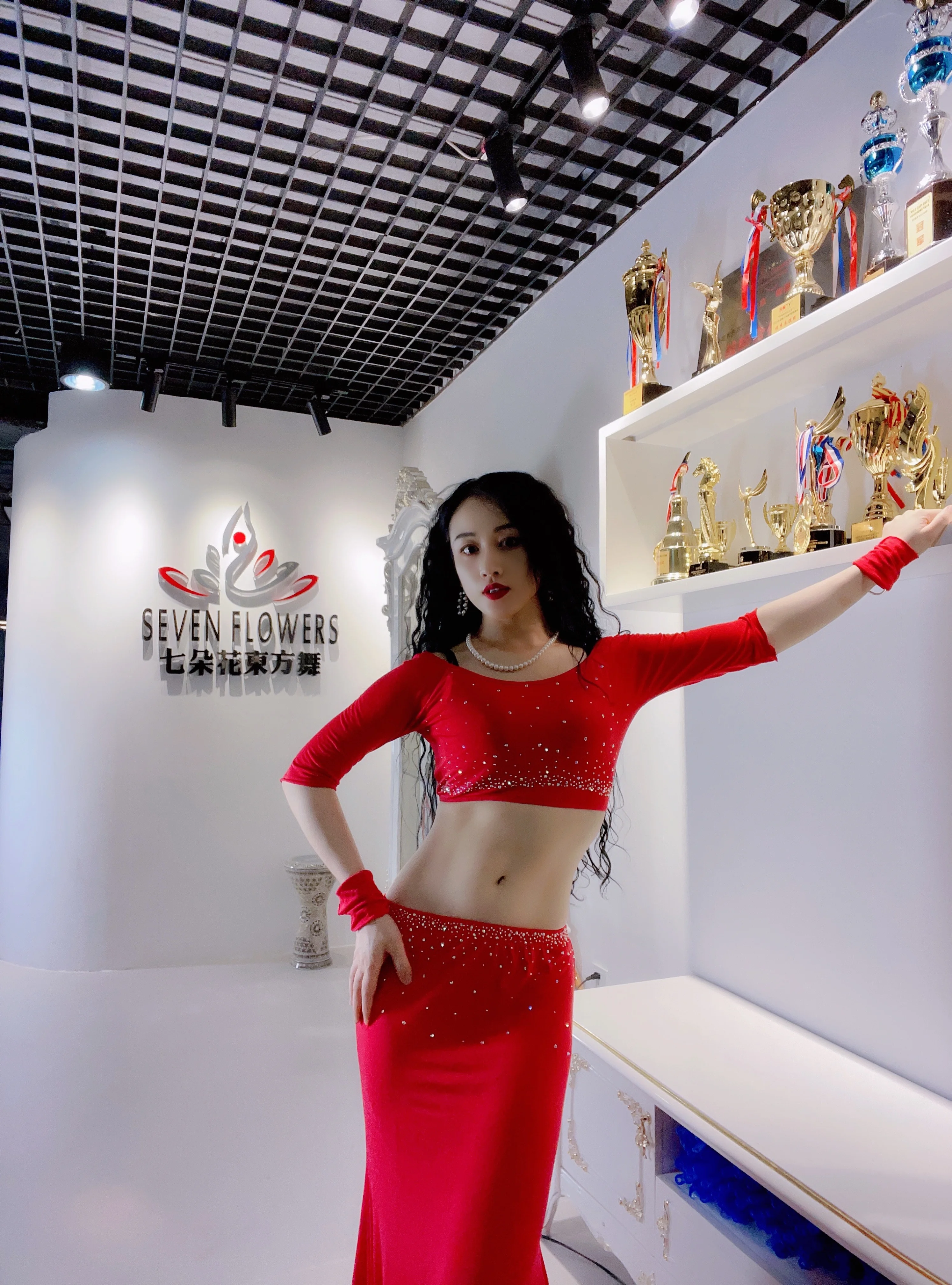 

Belly Dance Costume Set Women Oriental Practice Wear Professional Bellydance Top Solid Color Split Long Skirt Set Outfit Clothes
