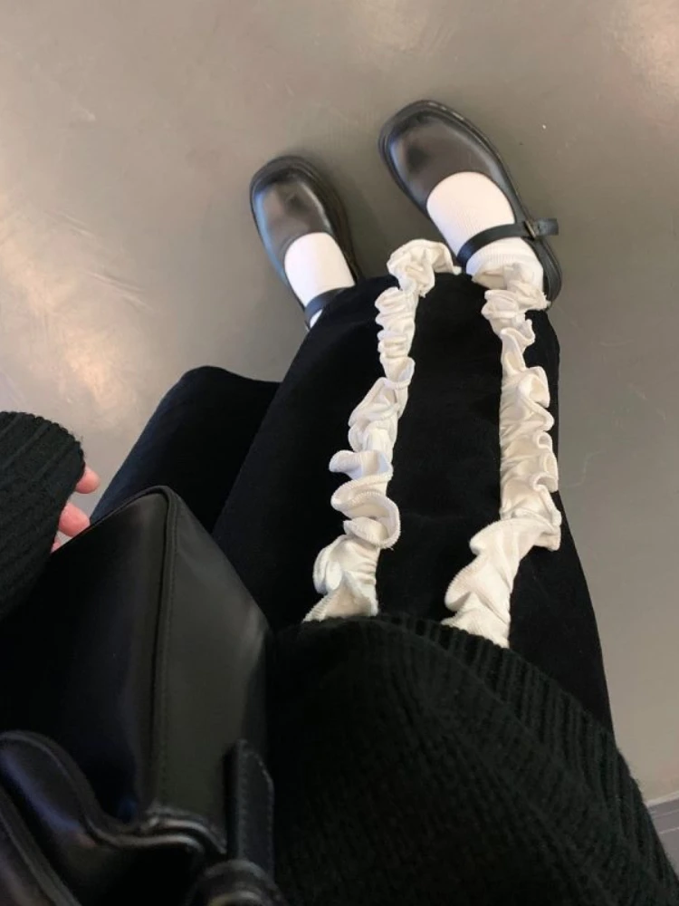 Юбка Korobov контрастных цветов винтажная одежда Y2k длинные юбки для женщин