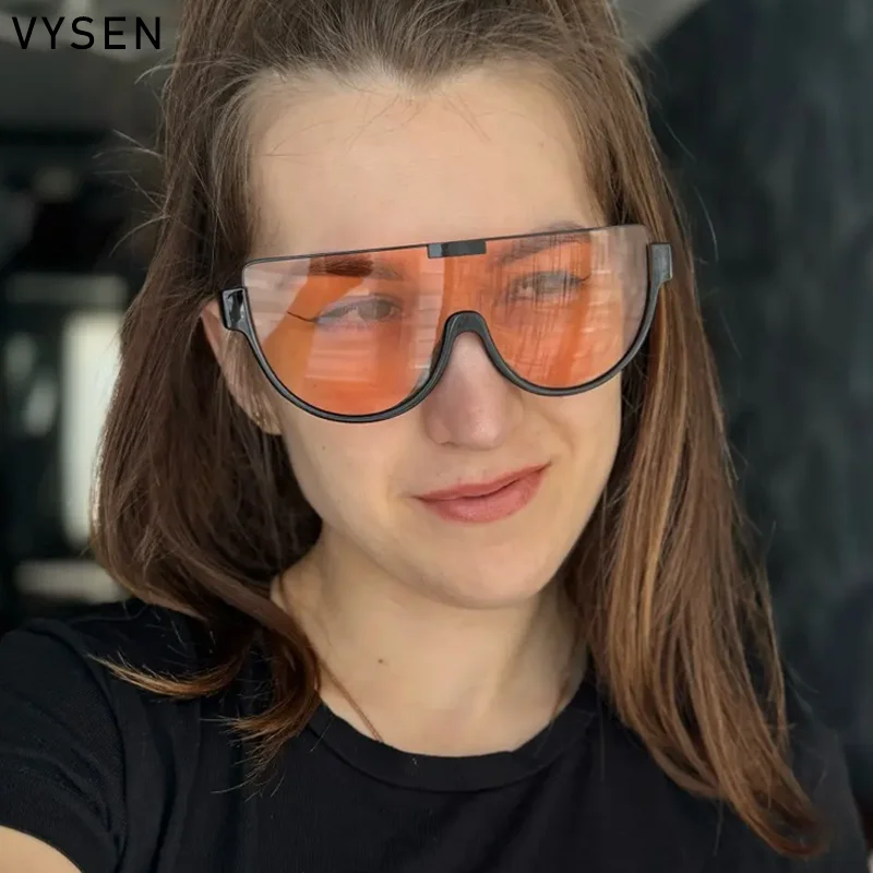 Цельные солнцезащитные очки в полуоправе для мужчин и женщин роскошные