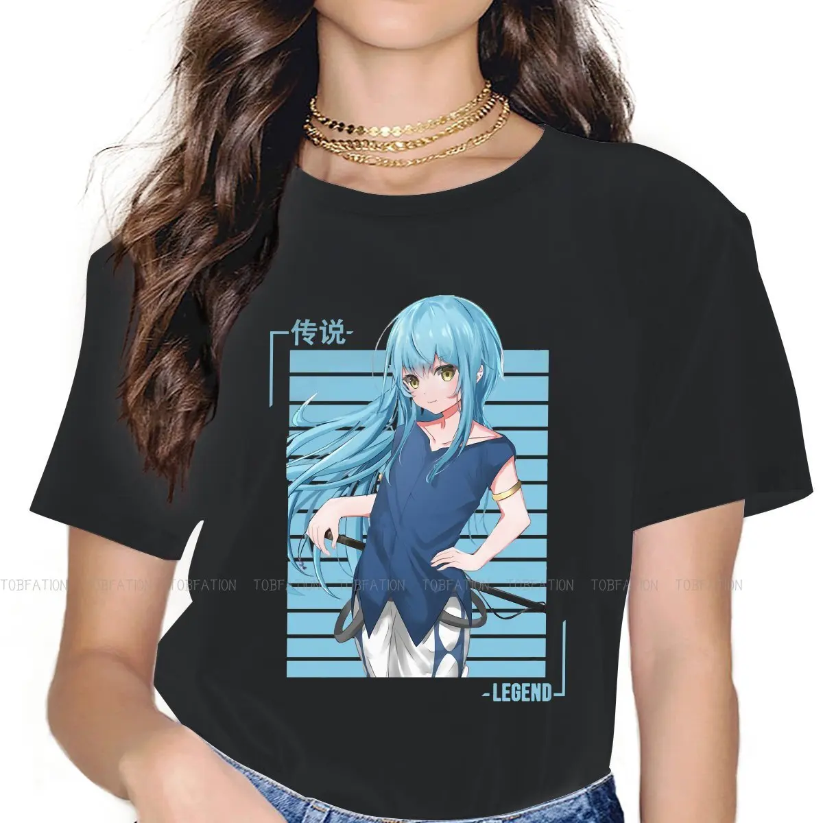 

Cool Rimuru Sweet Girls Women T-Shirt That Time I Got Reincarnated as a Slime Veldora Shion Anime Blusas Casual Short Sleeve Top