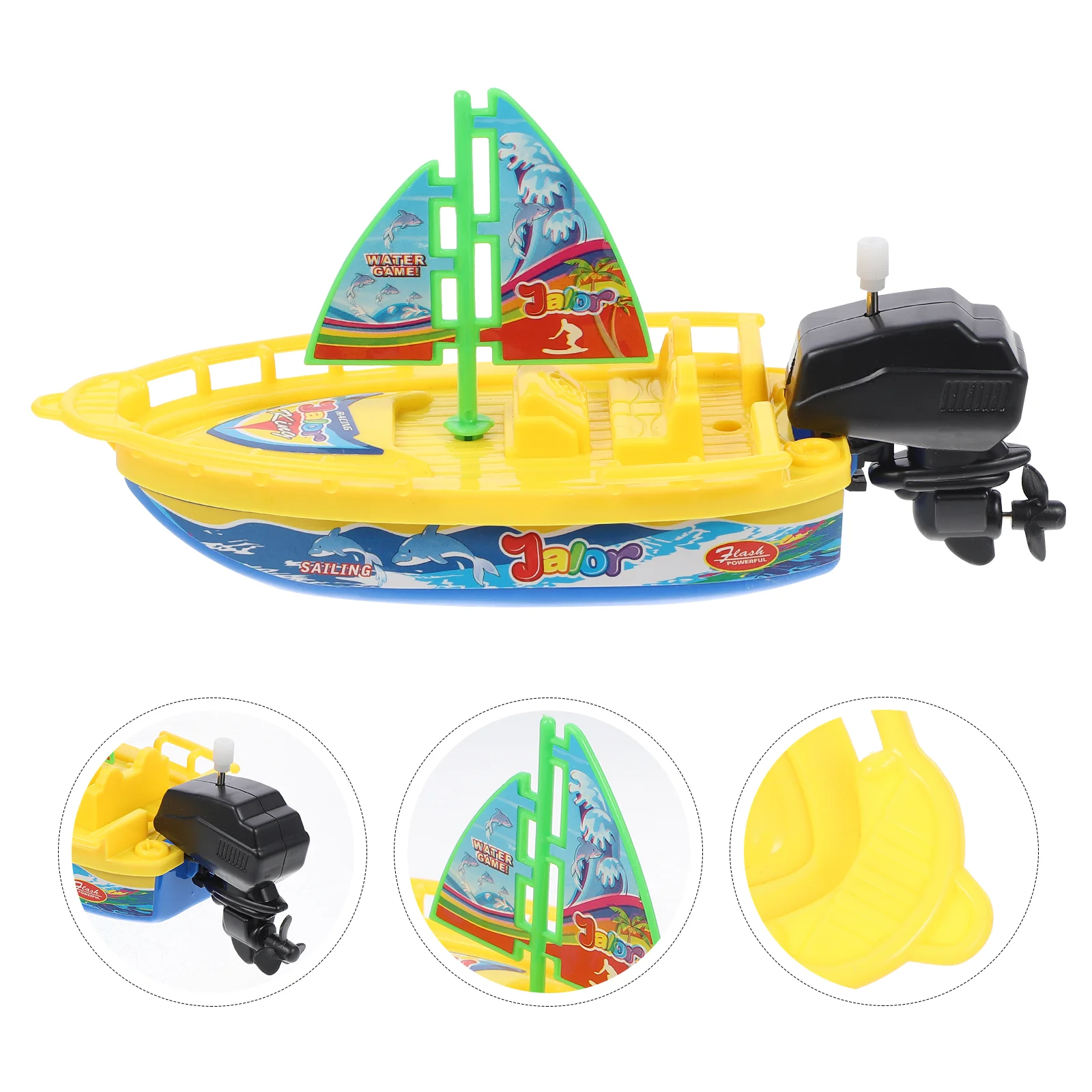 

2Pcs Bath Toy Little Boat Wind-up Toy Water Sprayer Toy Plastic Tugboats for Bathtub (Random Color) Inflatable toys Baby