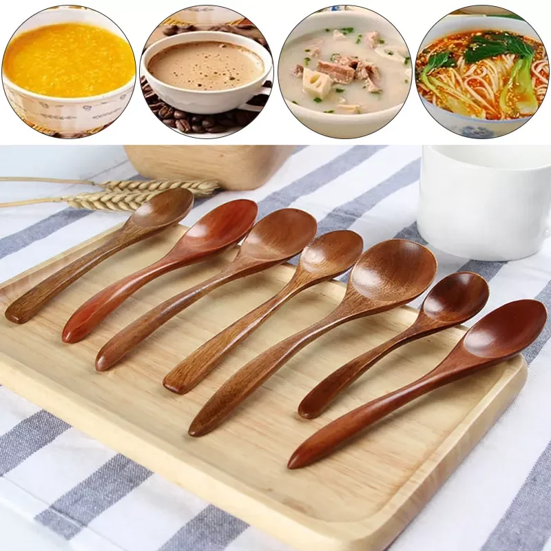 

Sale Wooden Milk Honey Soup Spoon Solid Wood Long Handle Tableware Teaspoon Coffee Spoon Stir Stick Kitchen Accessories Sets