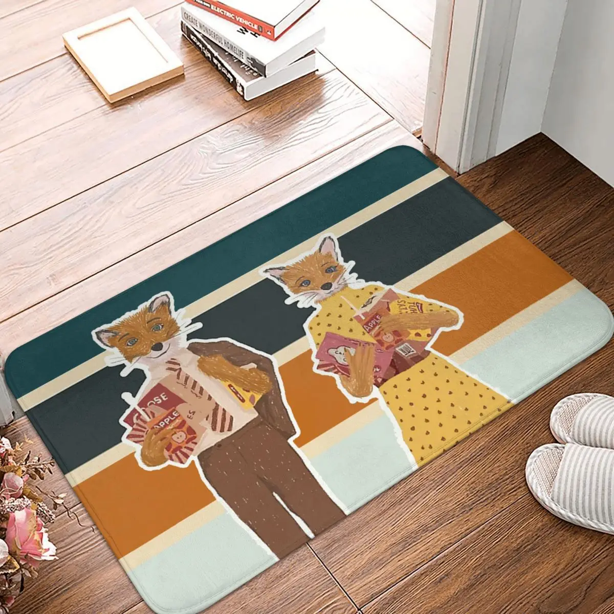 

Couple Kitchen Non-Slip Carpet Fantastic Mr. Fox Living Room Mat Welcome Doormat Home Decor Rug
