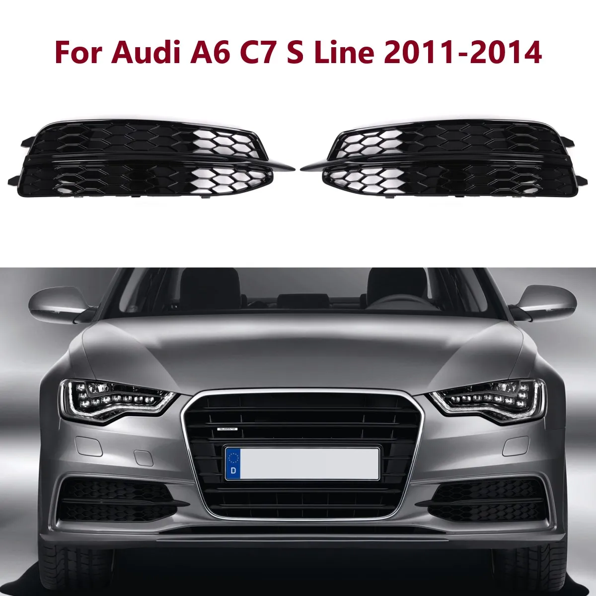 

L/R противотуманная фара, лицевая панель для Audi A6 C7 S Line 2011-2014, сменная решетка переднего бампера, противотуманная фара, крышка 4G 0807681 Д 4Г 0807682 Д