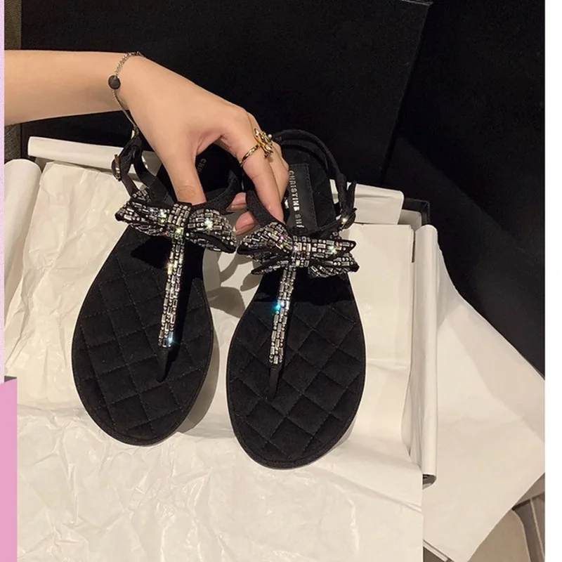 woman Flat-soled Slippers Female Summer Female Retro-style Low Heels flip-flops Shoes