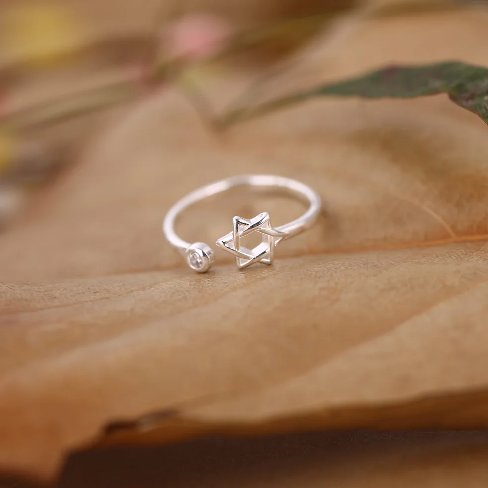 Кольца Давида в стиле панк крутые хип-поп-звезды для женщин регулируемые