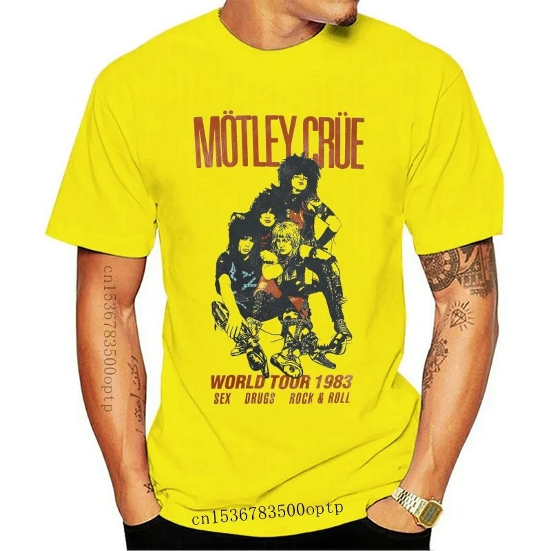 

-Motley-crue-guitar world tour 1983 новая футболка с рисунком S-234XL Z1063 в стиле ретро