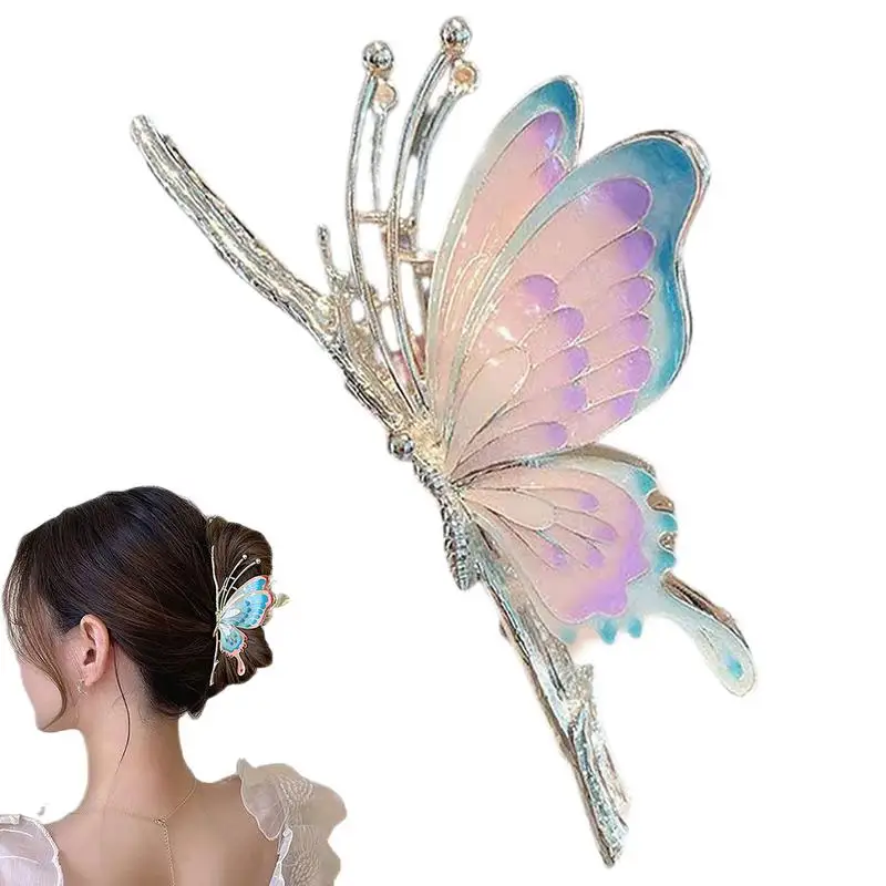 

Женские заколки для волос Нескользящие полые заколки для волос винтажные металлические бабочки заколки для густых волос большого размера