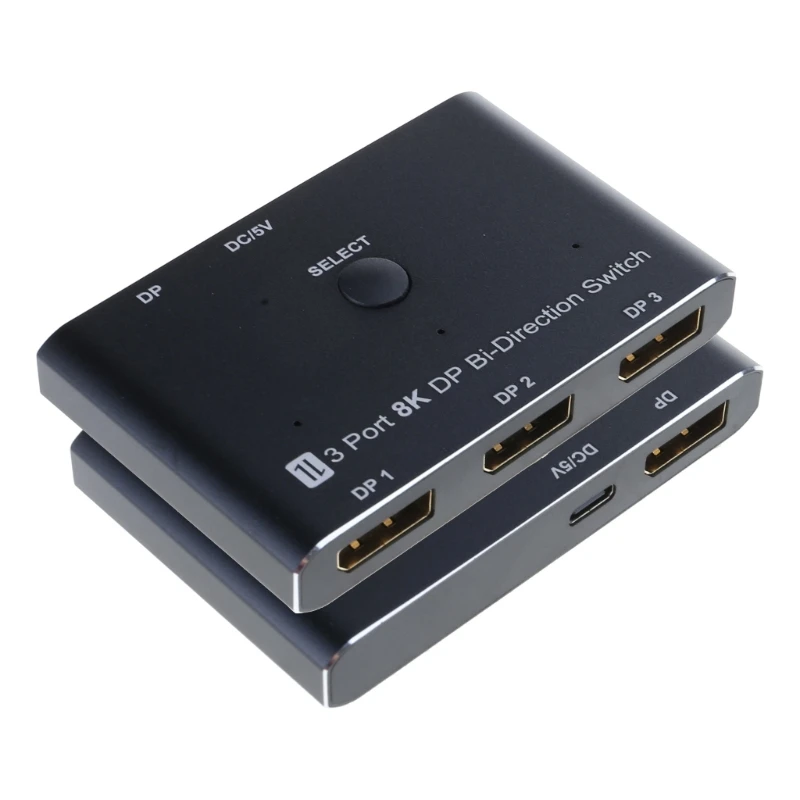 Переключатель DisplayPort 1.4 разрешение 8K30 Гц видеоразветвитель адаптер 3 в 1 выход