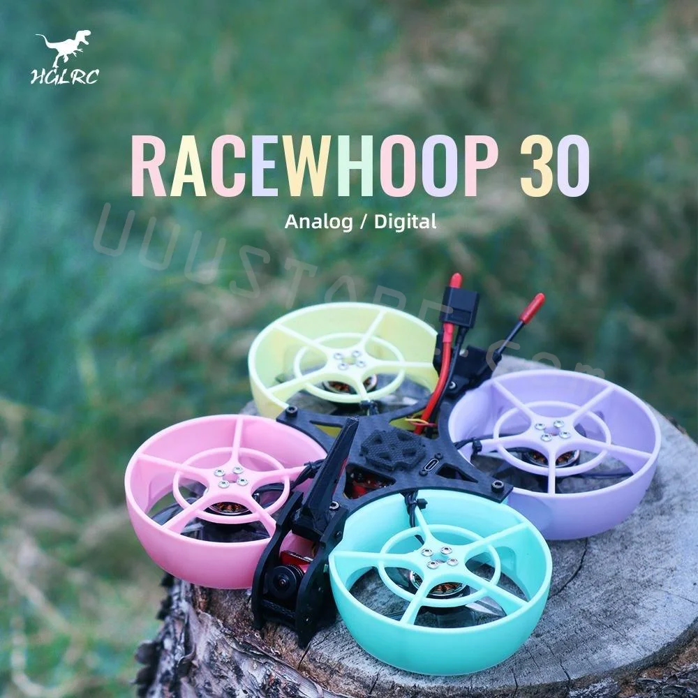 

HGLRC Racewhoop30 Analog F722 Mini FC 28A ESC 800mW VTX Caddx Ratel 2 2105.5 3600KV 4S 2800KV 6S Motor 3inch FPV Cinewhoop Drone