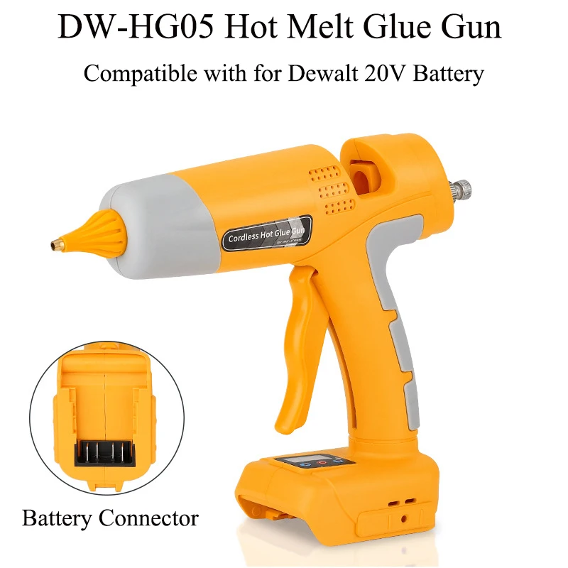 

100 Вт перезаряжаемый ручной пистолет для горячего клея для Dewalt 18 В, литиевая батарея, электрический ремонт, пистолет «сделай сам», электроинструменты с клеевой палочкой 11 мм
