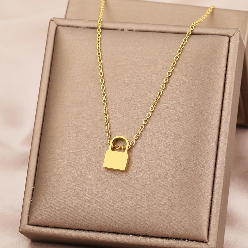 Ожерелья из нержавеющей стали готическое ожерелье с замком эмо модное мужское